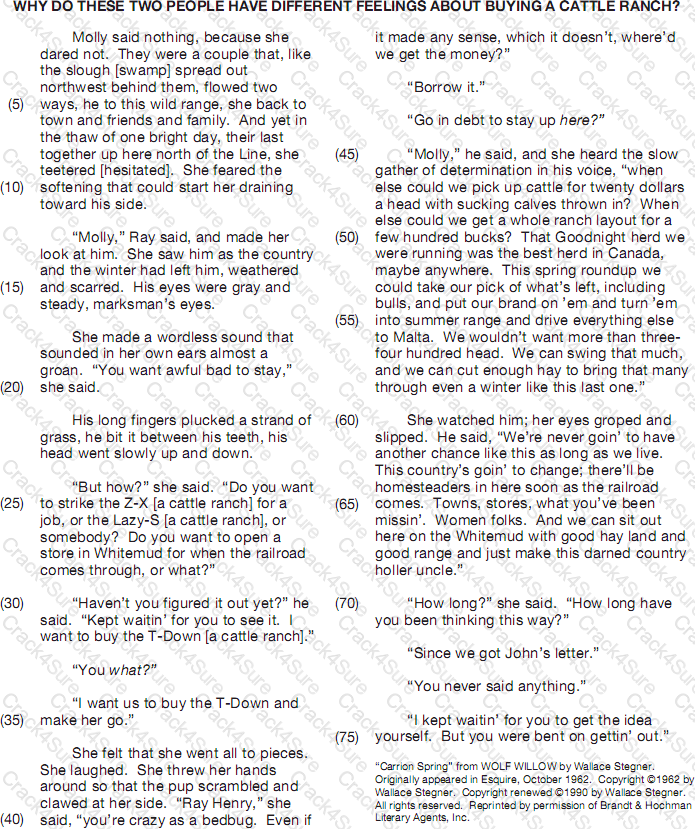 GED-Reading question answer