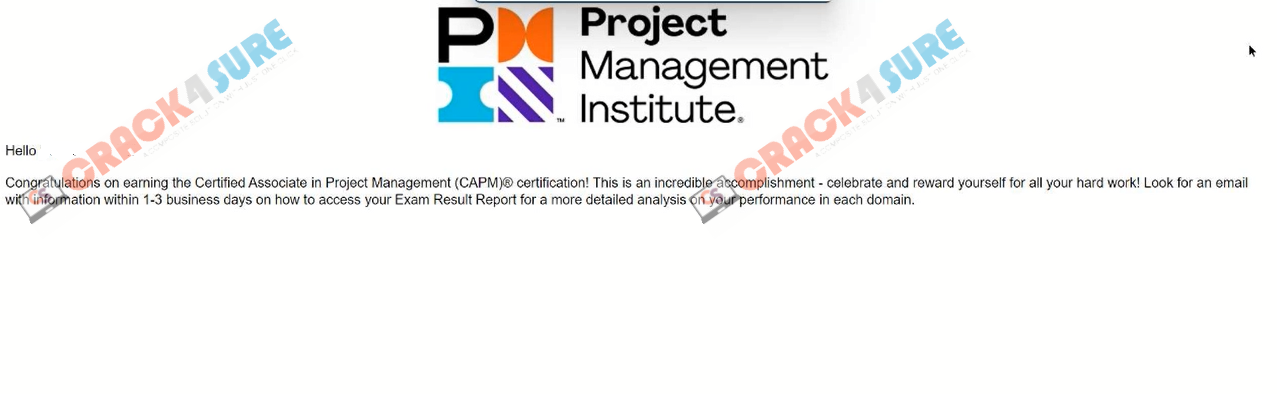 CAPM CAPM passing score card 1