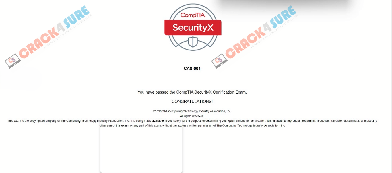 CompTIA CASP CAS-004 passing score card 2