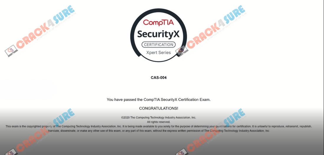 CompTIA CASP CAS-004 passing score card 3