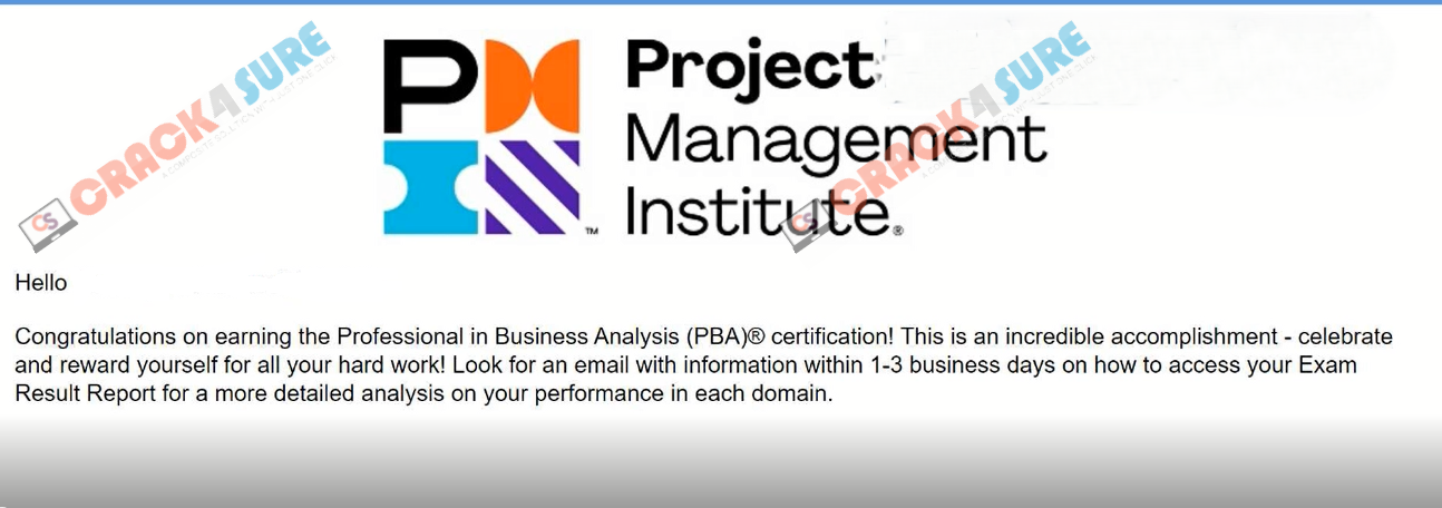 PMI Professional in Business Analysis PMI-PBA passing score card 1