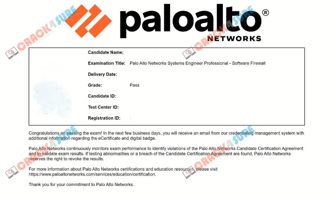 PSE-Software Firewall Professional PSE-SWFW-Pro-24 passing score card 1