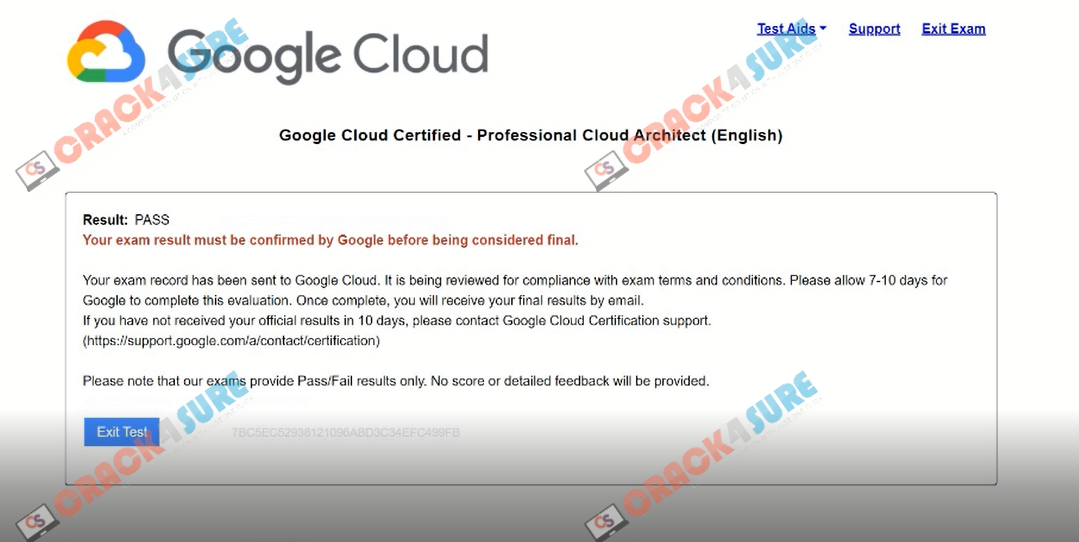 Google Cloud Certified Professional-Cloud-Architect passing score card 3